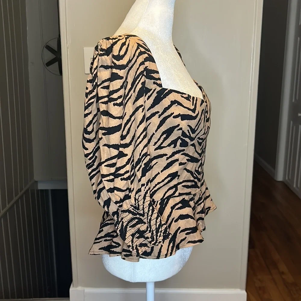 Reformation Dallas Bustier Top in Rajah Animal Print New Size 10